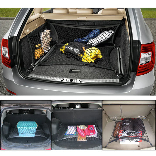 Car Trunk Mesh Net – 100×70 cm Cargo Luggage Organizer