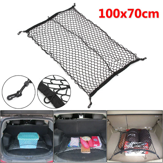 Car Trunk Mesh Net – 100×70 cm Cargo Luggage Organizer