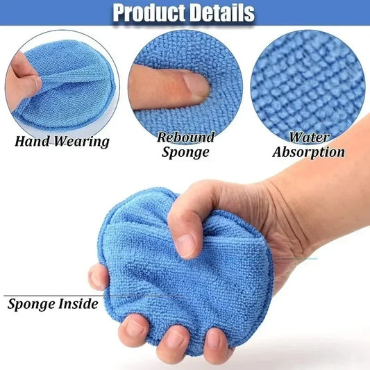 10PCS Car Detailing Applicator Pads – Microfiber Wax & Polish Sponges