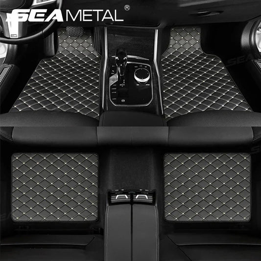 SEAMETAL 4Pcs Car Floor Mat Full Set – Universal Non-Slip Waterproof All-Weather Car Carpet & Cargo Liner
