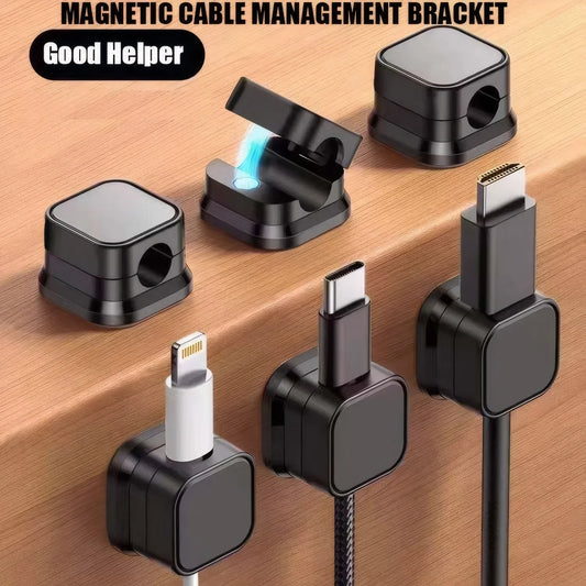 2PCS/10PCS Magnetic Cable Holder – Self-Adhesive Cord Clip for Car, Home & Office